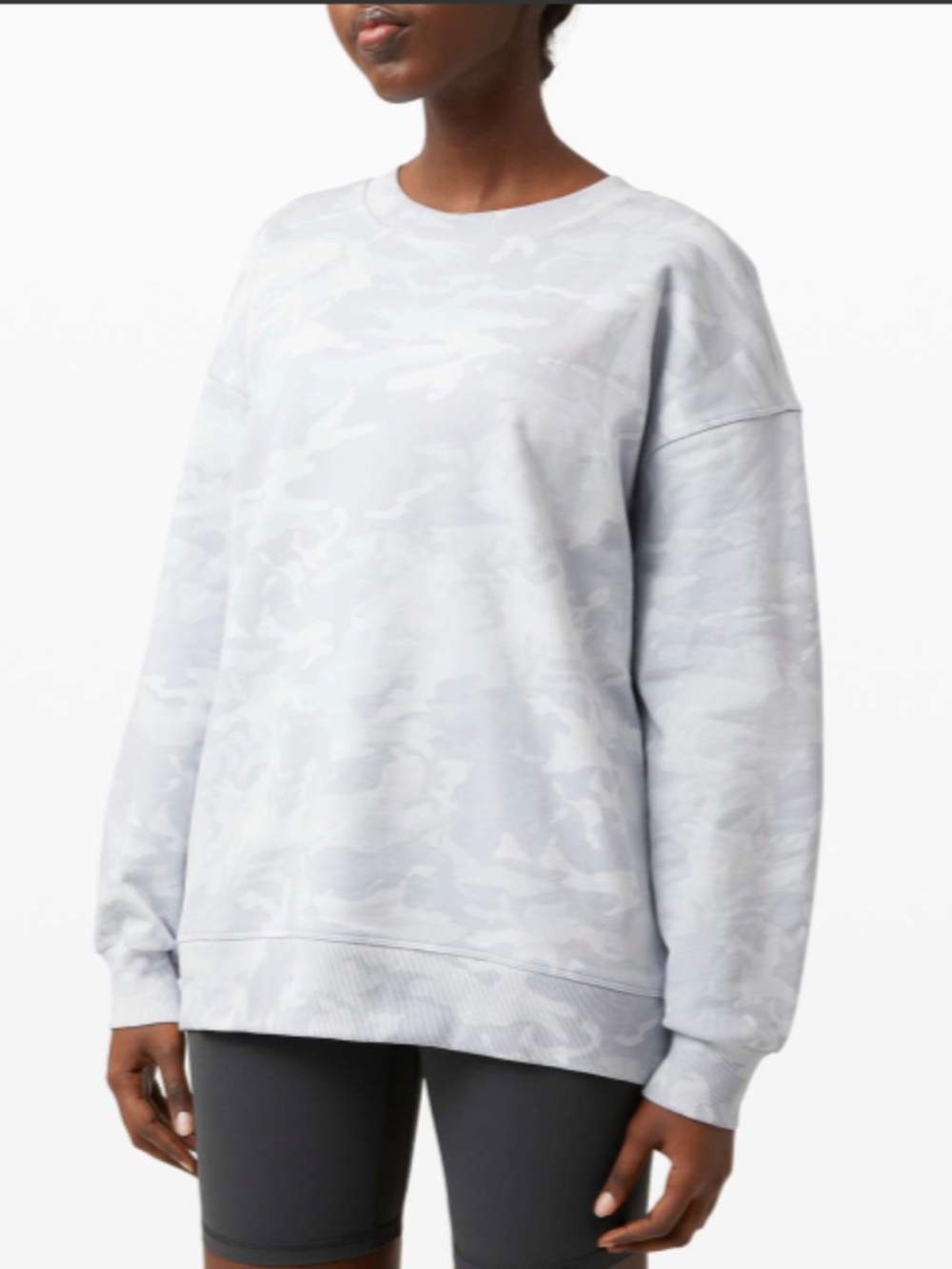 Lululemon Perfectly Oversized Crew Incognito Camo Alpine White Multi Size 8
